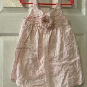 Pink Sleeveless Dress with Floral Detail